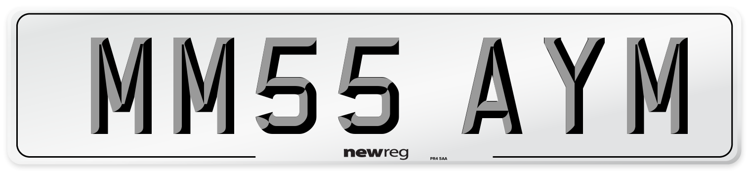 MM55 AYM Number Plate from New Reg